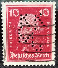 德国1926-27年 凿孔邮票 腓特烈大帝 名人 字母“KKYVL”上品信销