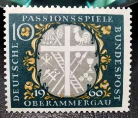 德国西德1960年邮票 徽志 1全新 原胶
