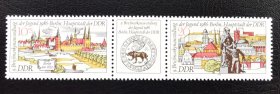 A—东德1986年邮票。柏林青少年邮展。2全新，过桥连票！