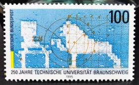 德国1995年邮票 威赫尔敏娜技术大学250周年 1全新 彩色边纸 2015斯科特目录1美元