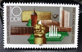 东德1982年邮票，第八次邮电合作会议，马克思城。1全新