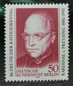 德国西柏林1980年邮票 名人 普吕辛格 1全新 原胶