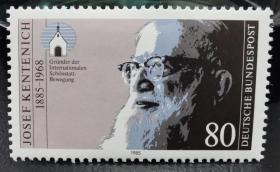 德国西德1985年邮票 美好运动创始人肯特尼希诞生 1全新 原胶全品 2015斯科特目录1.25美元