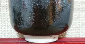 早期70年代出产淄博老美陶油滴釉雨点釉瓷茶杯底款中国博山-51