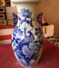 （东北小孙）清代150件江西瓷青花花鸟大瓶高43厘米左右950包快递-33