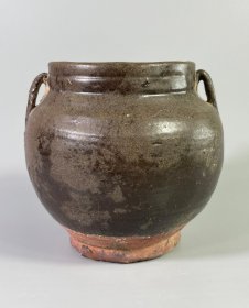 金元时期红胎黑釉双系罐-26