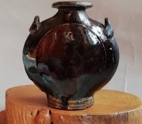 收藏品清代黑釉陶瓷小酒壶ZYTA1150-72