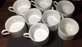 界牌瓷白瓷茶杯子8个-66