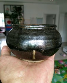 老窑黑釉围棋罐，橘皮釉面，口径8.5厘米，高6.7厘米，品相如图，喜欢的联系-91