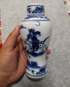 手绘青花观音瓶瓷器瓷瓶子-65