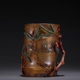旧藏·琉璃竹节纹杯