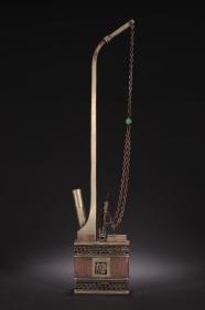 民国时期-老铜造“福”字纹水烟壶