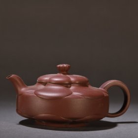 旧藏 原矿紫砂合梅纹茶壶