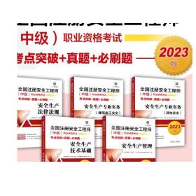 套装 正版 2023版注册安全工程师中级职业资格考试 共5册 安全生产法律法规 建筑施工安全 技术基础 安全生产管理 其他安全