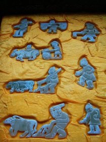 古玉！和田白玉籽料春耕图组合玉佩shc