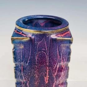 回流宋瓷钧瑰紫琮瓶高26直径11厘米jusy