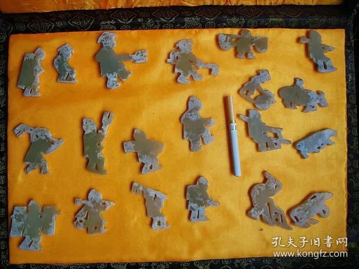 古玉！和田白玉籽料春耕图组合玉佩shc