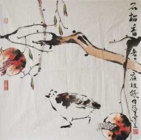 许伟清老师花鸟作品  南京白云堂  许伟清花鸟68x68cm