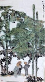 周矩敏老师人物 南京白云堂 周矩敏人物《绿滢含春色》180x97cm