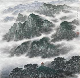 汤知辛老师山水 白云堂画廊 汤知辛山水 68x68cm