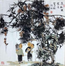 周矩敏老师人物 南京白云堂 周矩敏人物《高山出众木》68x68cm
