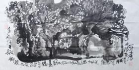 罗国玮老师山水  南京白云堂  罗国玮山水136x68cm