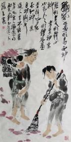 张友宪教授人物作品  南京白云堂画廊  张友宪老师人物136x68cm