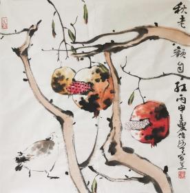 许伟清老师花鸟作品  南京白云堂画廊  许伟清花鸟68x68cm