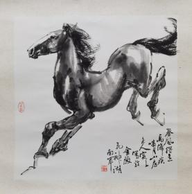 王寅之老师作品 南京白云堂画廊  王寅之《春风得意马蹄疾》画芯：42x42cm