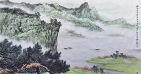 赵元年老师山水 南京白云堂画廊 赵元年山水《绿水青山春常在》180x97cm