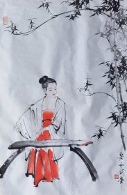 萧和老师人物 南京白云堂 萧和人物 69x45cm