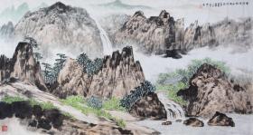 赵元年老师山水  南京白云堂画廊  赵元年山水《云开雾散》180x97cm