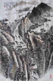 宫中奇老师山水作品 南京白云堂画廊保真 宫中奇山水69x46cm