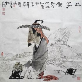 邹立颖老师人物作品  南京白云堂  邹立颖人物68x68cm