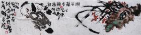 梁照堂老师花鸟  南京白云堂  梁照堂花鸟《涧谷香听鸽语》136x35cm