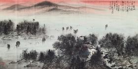 孙有才老师山水  南京白云堂画廊  孙有才山水136x68cm