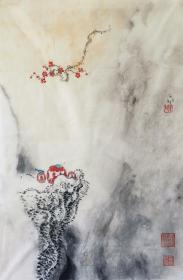 叶放老师山水  南京白云堂画廊  叶放山水作品68x46cm