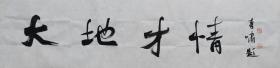 李啸院长书法作品 南京白云堂画廊 李啸书法《大地才情》136x35cm