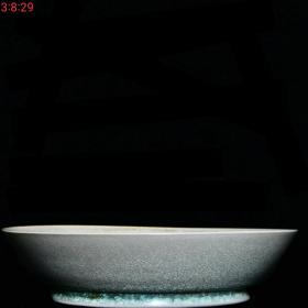 旧藏汝窑冰裂纹釉圜底圆口洗【御题】