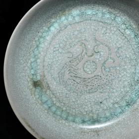 旧藏汝窑冰裂纹釉圜底圆口洗【御题】