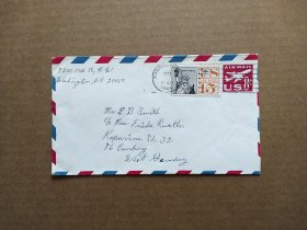 《集邮精品收藏：美国1966年自由女神像邮票实寄封  商品如图》青山2401-16