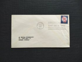 《集邮精品收藏  美国实寄德国1954年自由女神像邮票实寄封 商品如图》青山2405-29