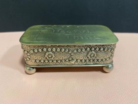 英国50年代铜鎏银首饰盒