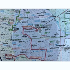 东京都调布市观光图（日文版）52乘72CM日本东京都调布市地图