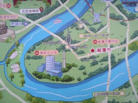 湘潭市文旅手绘地图48乘70CM湘潭地图湘潭旅游图
