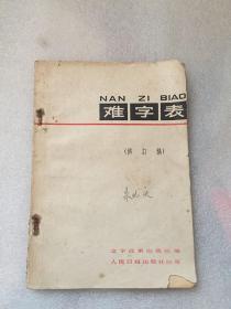 难字表