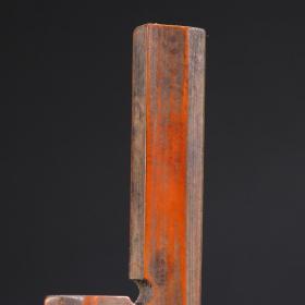 旧藏 老竹雕花卉纹印规。