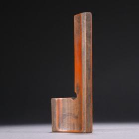 旧藏 老竹雕花卉纹印规。