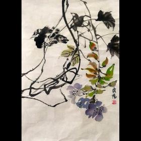 河南省美术家协会会员 当代实力派画家 国家级美术师闫露阳花鸟作品 H21473
