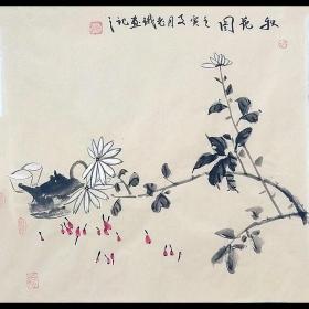 中国书画创作研究中心高级画师老铁《秋花图》H1868
